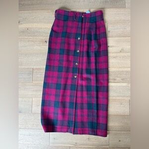 Cambridge Dry Goods Plaid Wool Pencil Skirt